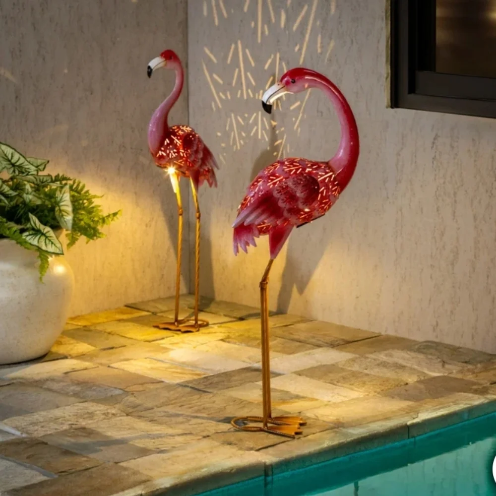 Solar LED Flamingo Pair, Set of 2